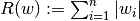 R(w) := \sum_{i=1}^{n} |w_i|